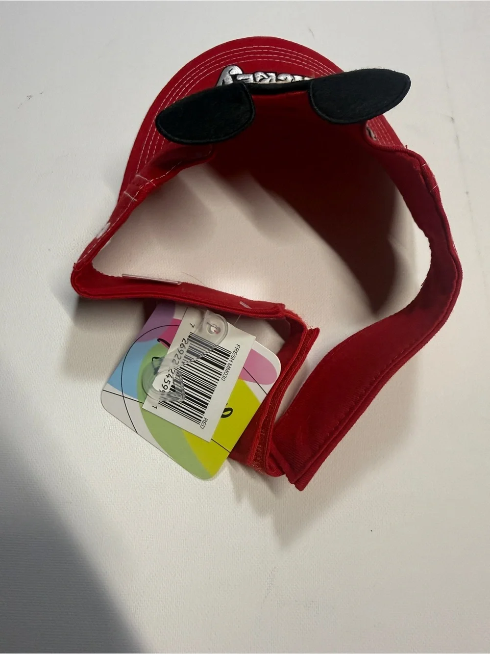 Disney Micky Mouse Red Visor with Black Ear Accents